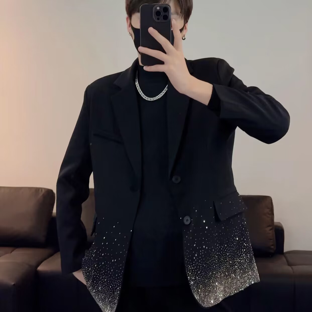 夜店发型师西服男春秋季新款时尚