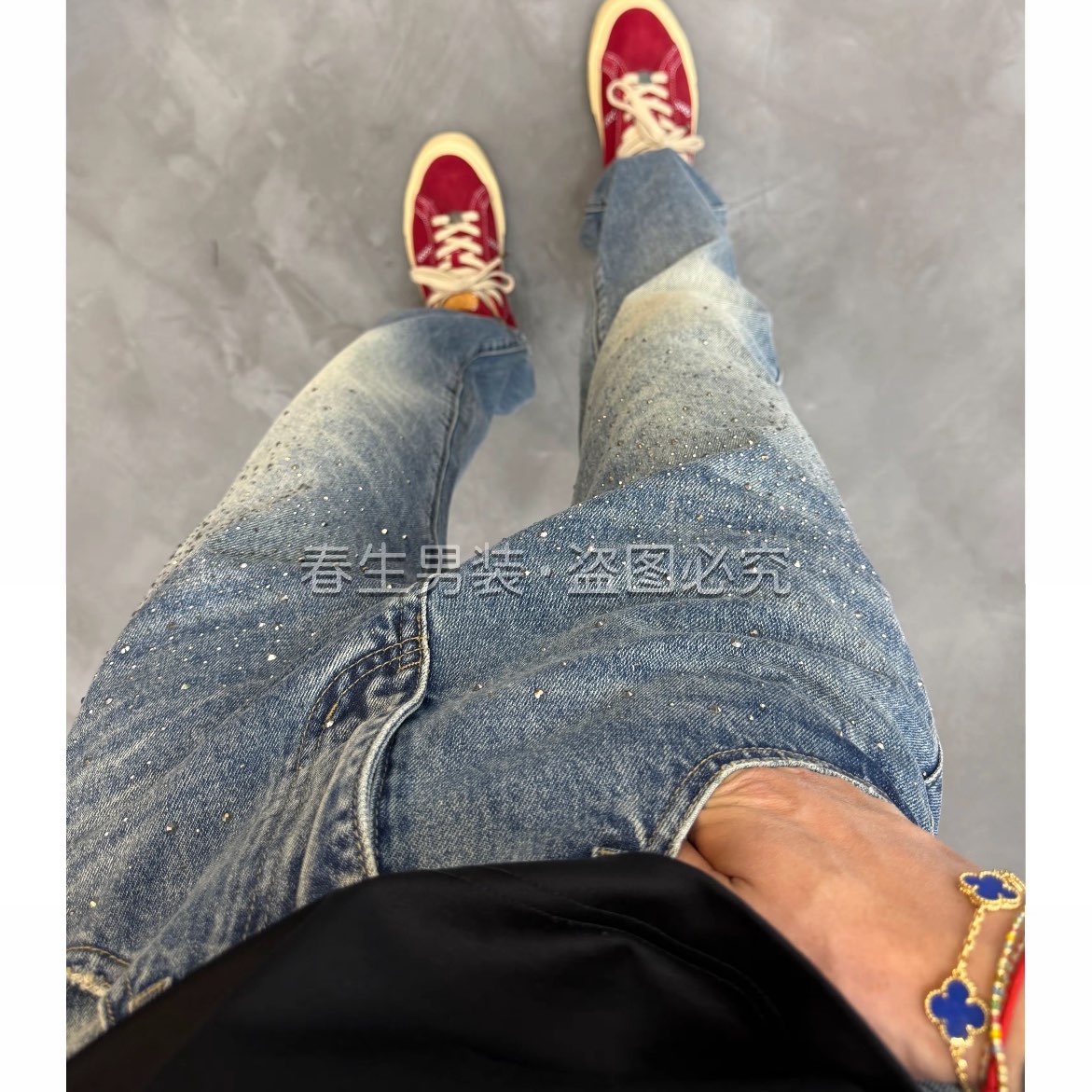 高街美式休闲直筒牛仔裤男宽松