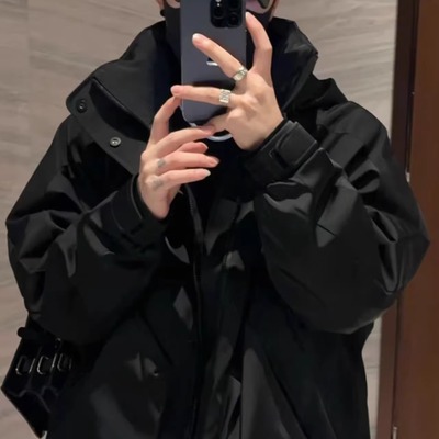 高端时尚冲锋衣羽绒服男连帽秋冬