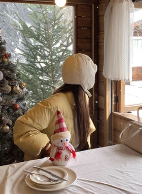 芝士商店~东北雷锋帽女冬季防风防寒护耳飞行帽白色保暖滑雪帽子