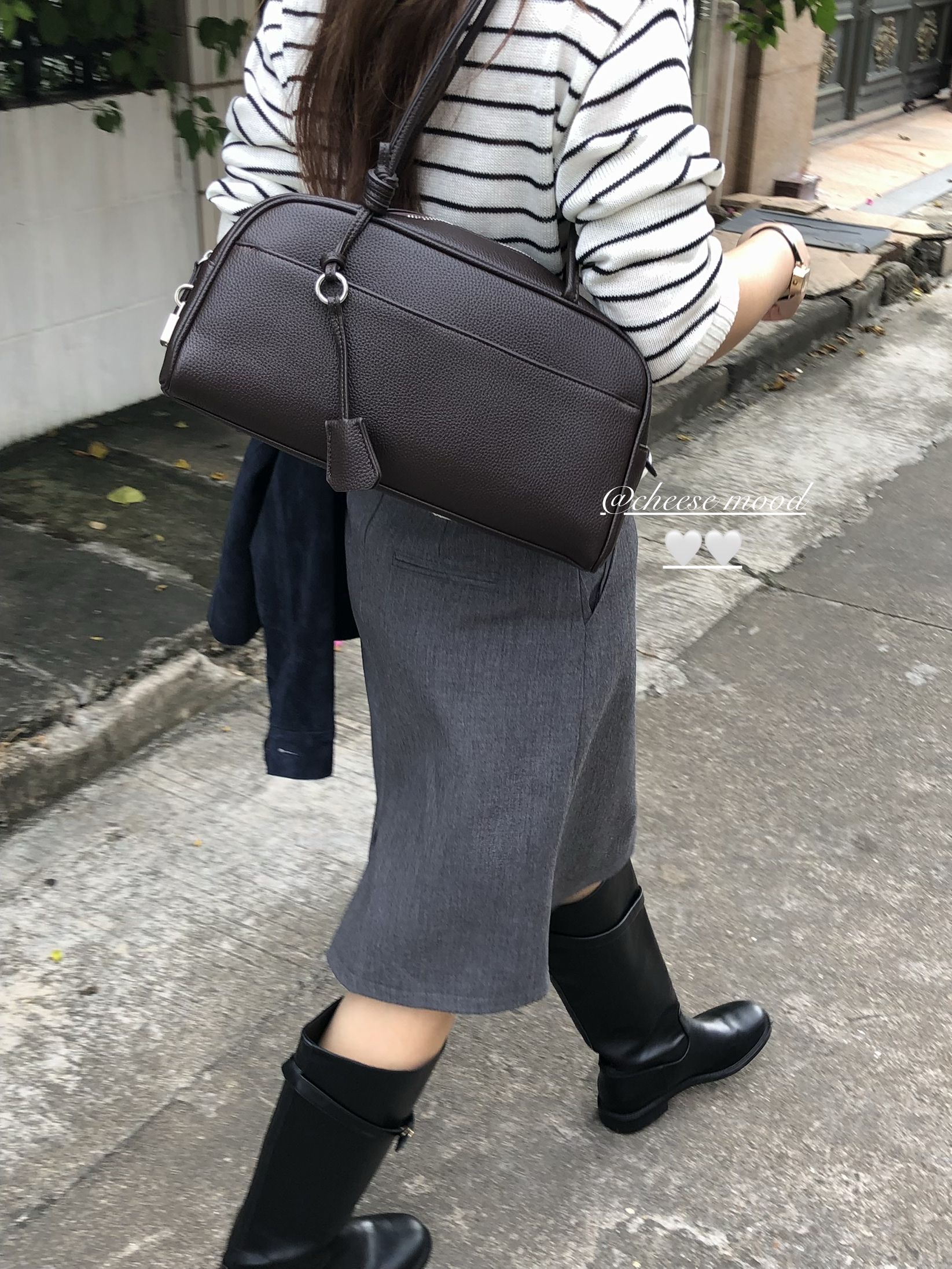 芝士商店~日常通勤百搭波士顿包女2026新款秋冬棕色单肩腋下包包