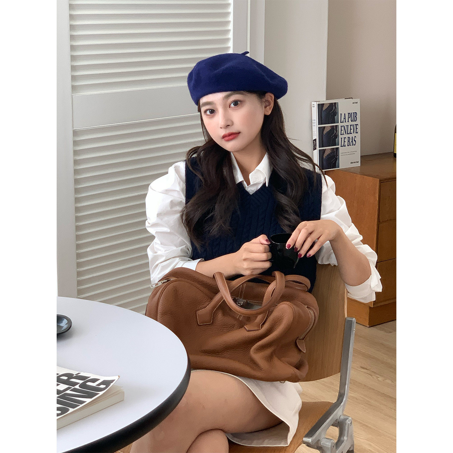 芝士商店复古百搭气质羊毛贝雷帽