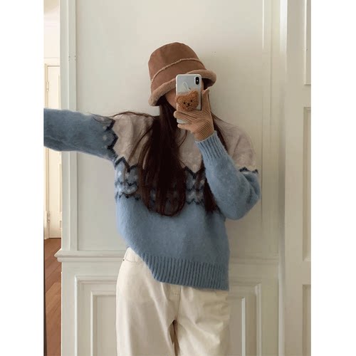 芝士商店~毛绒温暖双面渔夫帽女