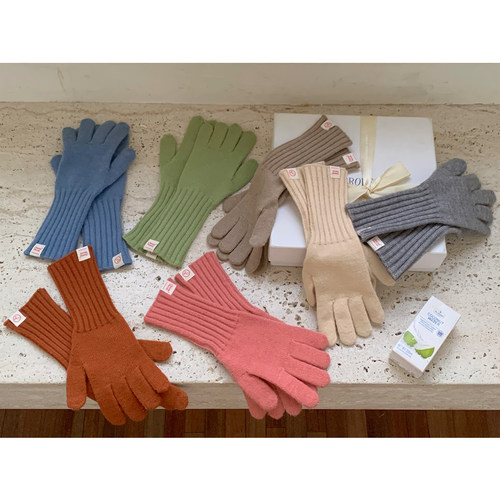 芝士商店~长款保暖分指针织手套