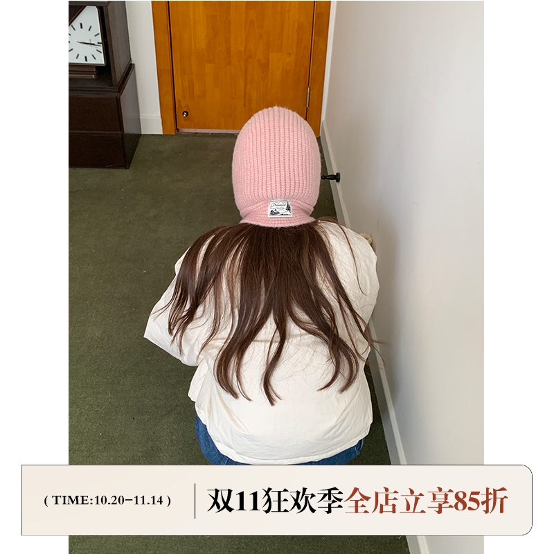 定制款~氛围感拉法帽子围巾一体