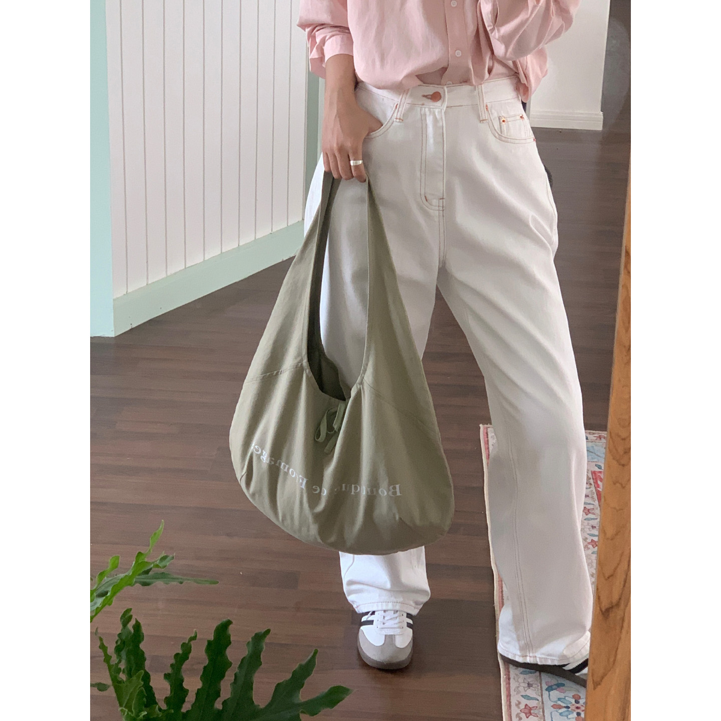 定制款慵懒大容量单肩托特帆布包