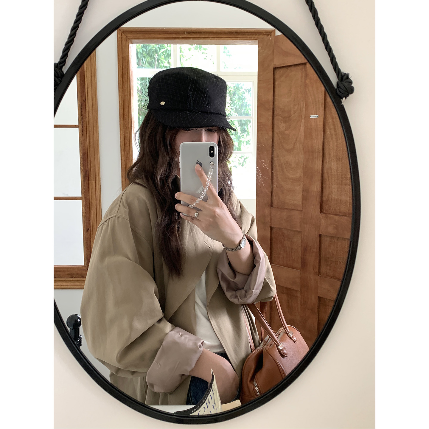 定制款~贵气质感网纱金标平顶帽