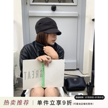芝士商店~韩系薄款黑色报童帽女2025新款夏季遮阳八角帽防晒帽子