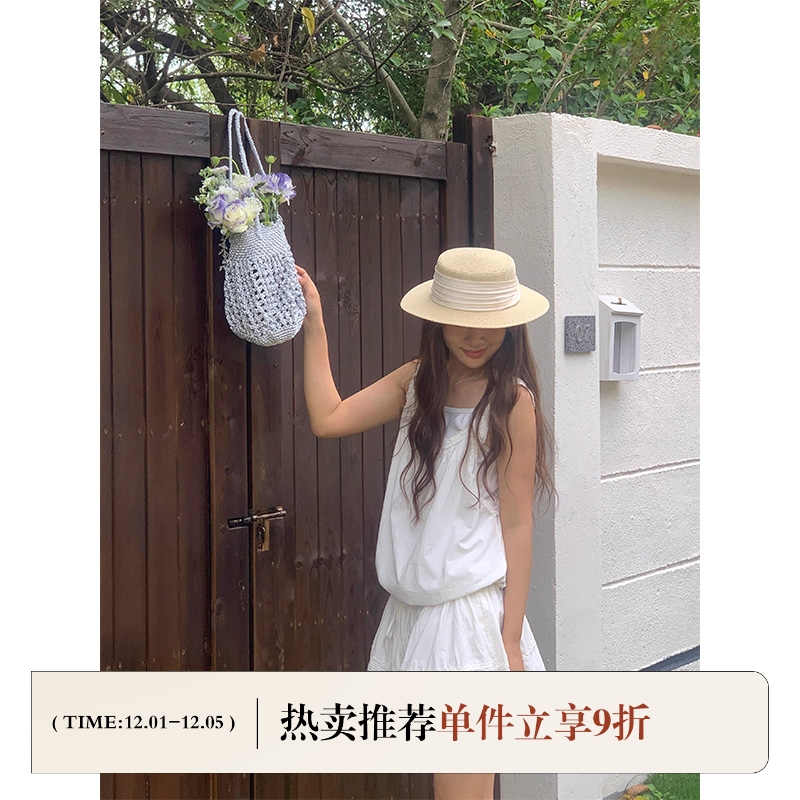 定制款~手工折边褶皱平檐礼帽