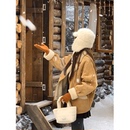 定制款 白色毛绒护耳帽女冬天韩系雷锋帽东北雪地帽子保暖飞行帽