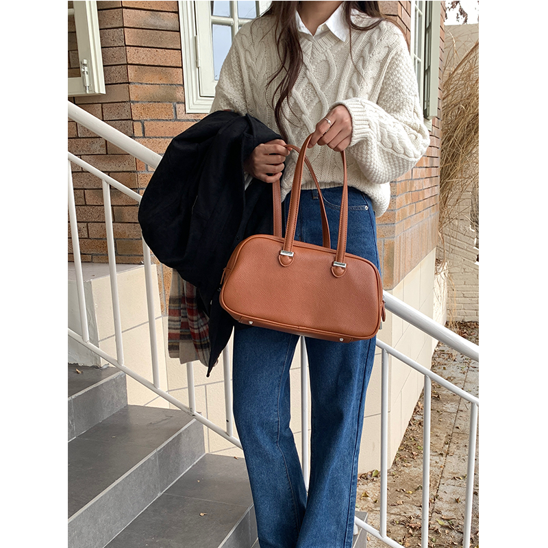 芝士商店基础大容量手提波士顿包