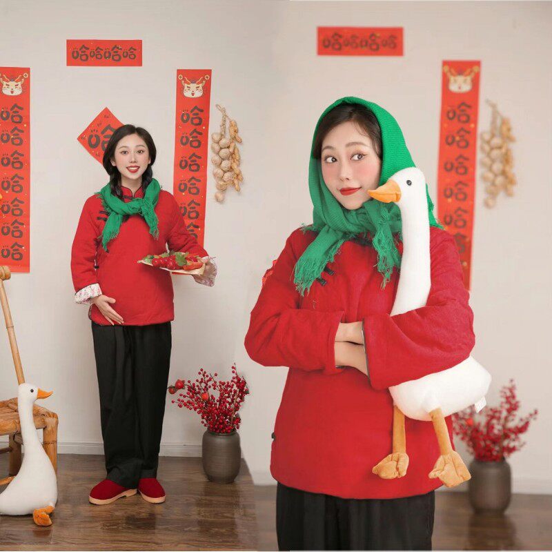 个性复古新春孕妈咪写真摄影服装