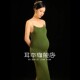 孕期写真摄影主题服装 小清新绿色针织吊带裙修身 孕妇拍照服装 新款
