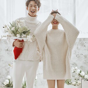 影楼情侣新年文艺毛衣写真婚纱