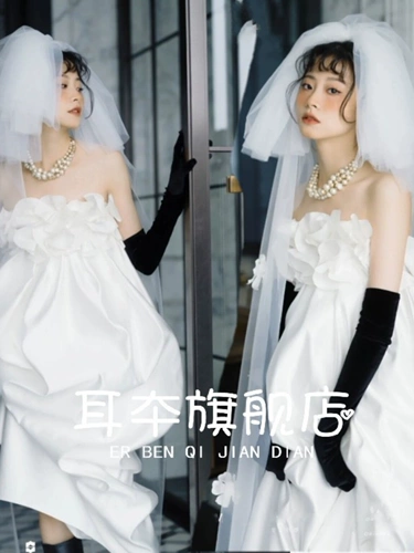 Реквизит для фотографии для влюбленных, черное ретро свадебное платье, эффект подтяжки, простой и элегантный дизайн