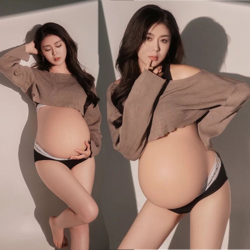 孕妇照服装个性大肚照孕妈在家拍
