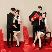 2025新年孕妇照影楼新款 孕妈咪室内艺术照摄影在家拍 写真情侣服装