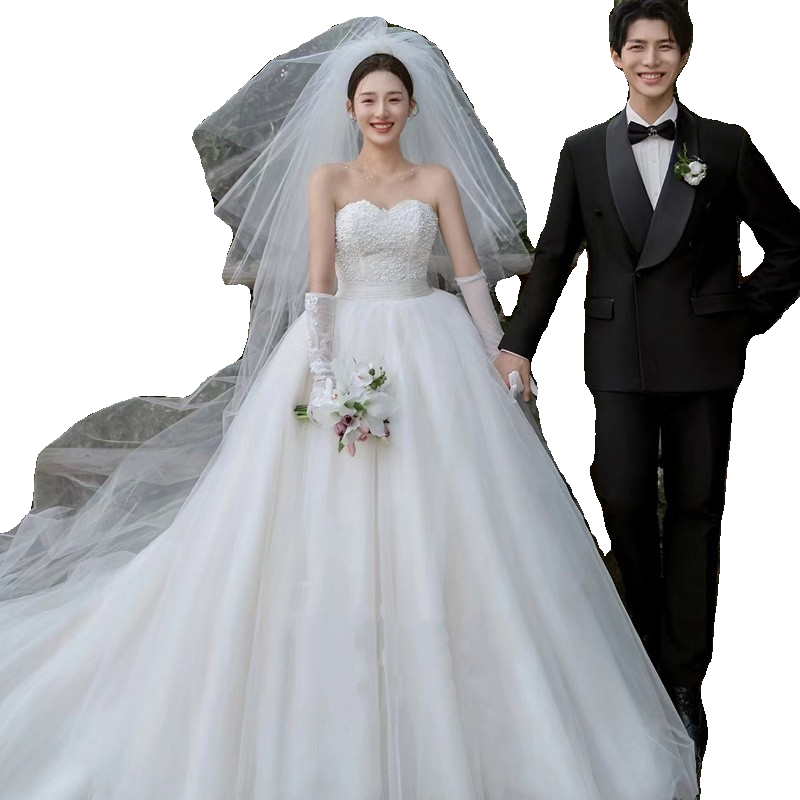 情侣婚纱摄影礼服森系抹胸