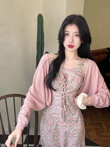 Абрикосовый осенний кардиган, куртка, платье-комбинация, шелковая накидка, французский стиль, защита от солнца