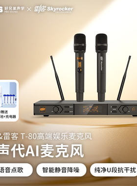 雷客BBS联合T-80智能ai语音话筒高品质U段手持话筒高抗扰零底噪