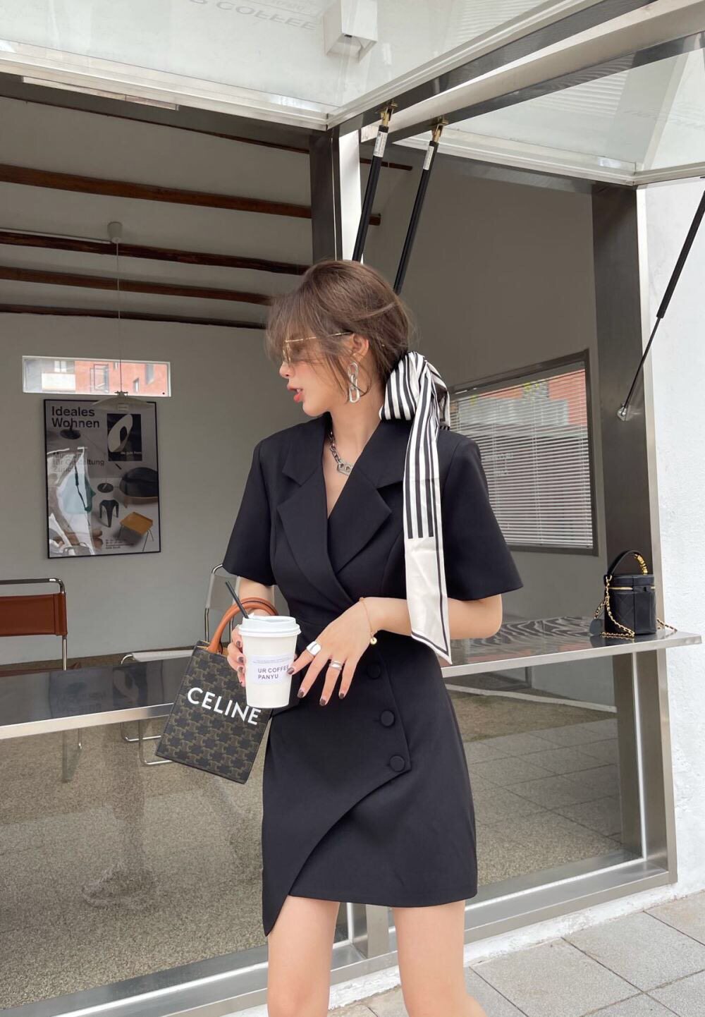 气质修身显瘦连衣裙女2021夏季新款韩版收腰显瘦时尚不规则西装裙