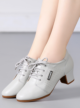 吾不凡真皮教师鞋新款摩登舞鞋品牌牛皮华尔兹舞蹈鞋女交谊练舞鞋