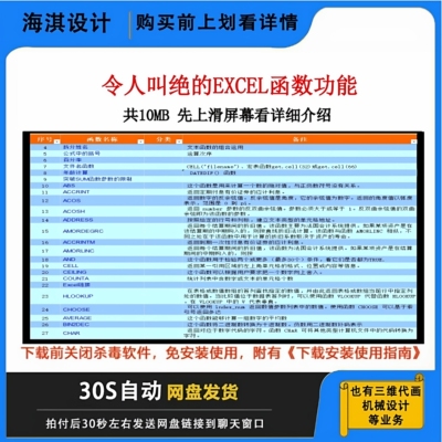 Excel函数大全汇总电子表格