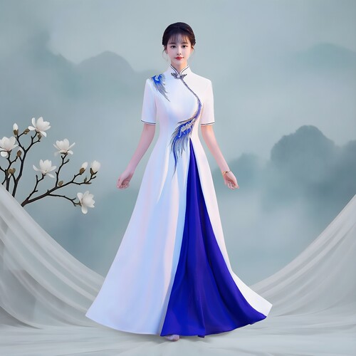 2026中式改良旗袍大码修身礼服