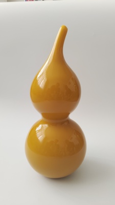 淄博鸡油黄葫芦，商务礼品，55余厘米，吉祥物办公桌摆件招财