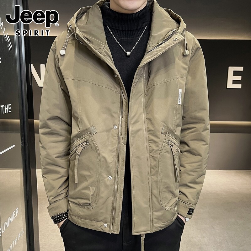 JEEP COTTON JACKET MENS WINTER THICKENED WARM CARGO JACKET JACKET NEW YOUTH FASHION BRAND DOWN JACKET MENS WEAR