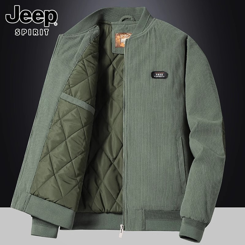 JEEP COTTON JACKET MENS WINTER NEW WARM CORDUROY TOP TRENDY VERSATILE CASUAL DOWN JACKET MEN