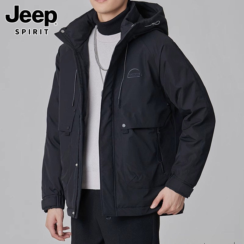 JEEP COTTON CLOTHES MENS NEW WINTER TREND HOODED THICKENED DOWN COTTON TOP COLD PROTECTION WARM CASUAL JACKET MEN