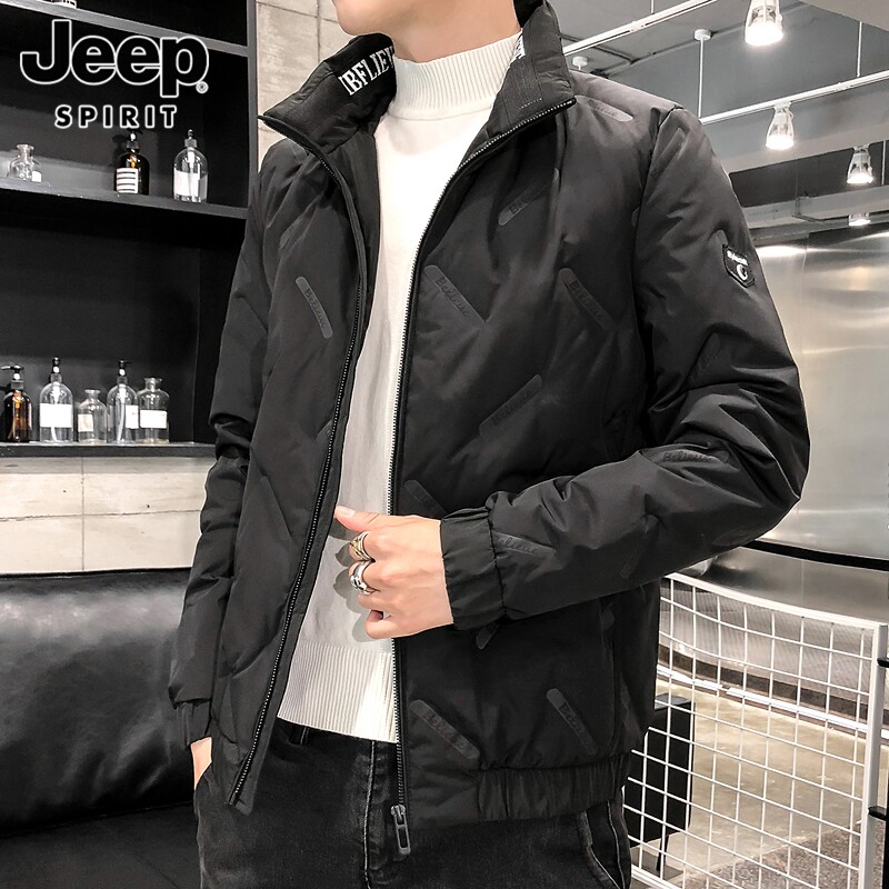 JEEP JEEP DOWN JACKET MENS WINTER STAND COLLAR TOP 2024 NEW TRENDY THERMAL JACKET MENS WINTER CLOTHES