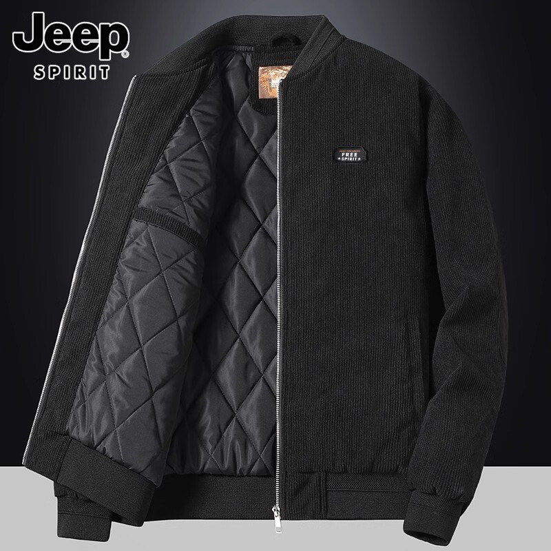 JEEP COTTON JACKET MENS WINTER NEW WARM CORDUROY TOP TRENDY VERSATILE CASUAL DOWN JACKET MEN
