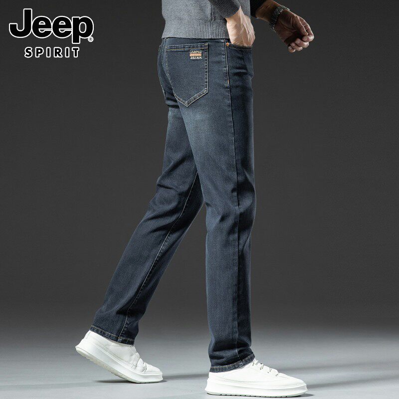 JEEP SPIRIT JEANS MENS SPRING 2025 LOOSE STRAIGHT LEG PANTS CASUAL AND VERSATILE LONG PANTS MENS
