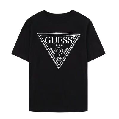 GUESS情侣款立体印花设计感短袖正肩T恤男女情侣