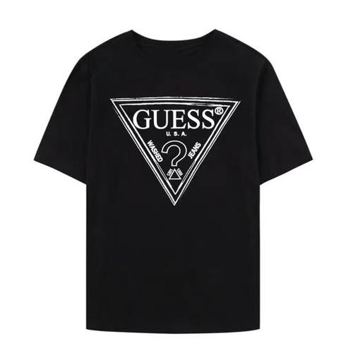 GUESS情侣款立体印花设计感短袖正肩T恤男女情侣