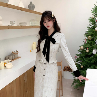 2025秋冬季 有里布连衣裙女设计感气质名媛高级感裙子QJ0256 新款