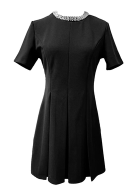 小众轻奢收腰显瘦女装连衣裙2025夏新款高端法式拼接小黑裙D2458A