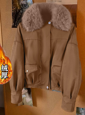 加绒加厚夹克大衣2025冬季新款韩版外套女D4389