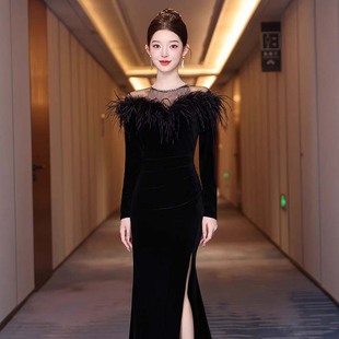 2025秋季新款爆款高级感绝美漂亮鱼尾气质高端宴会连衣裙D4515