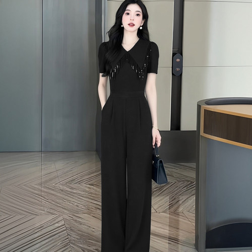 2026夏季新款法式赫本风连体裤时尚设计感收腰显瘦连体衣女D6140
