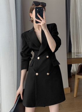 高级感收腰显瘦黑色连衣裙2026春新款气质修身女神范裙子1900