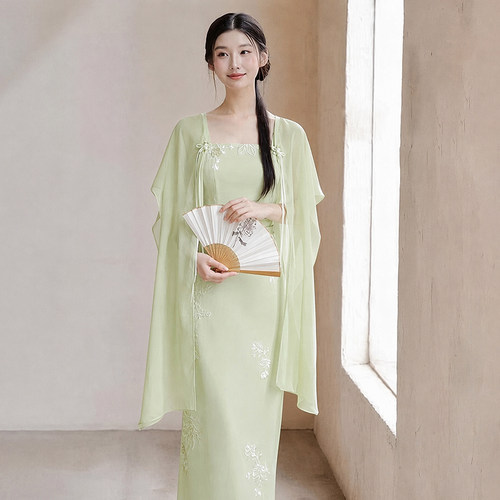 两件套有里布2026夏季新款女新中式漂亮时尚气质修身裙套装D9522