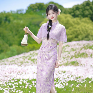 2026夏季新款新中式国风蕾丝旗袍高级设计感修身气质连衣裙D8633