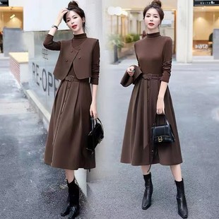 套装 气质女神范高级感长袖 法式 新款 裙两件套7882 连衣裙2026春装