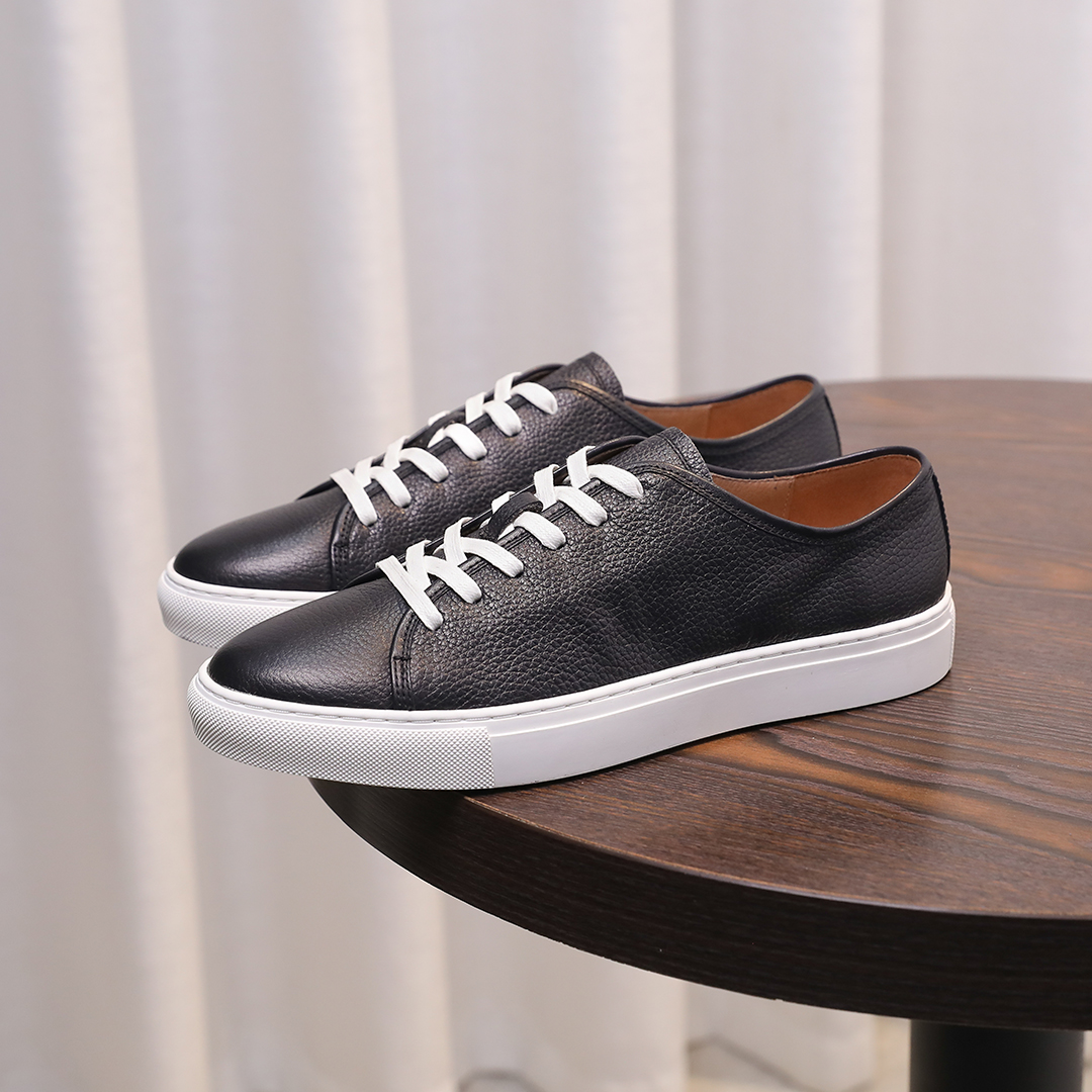 真皮休闲板鞋男时尚潮流百搭
