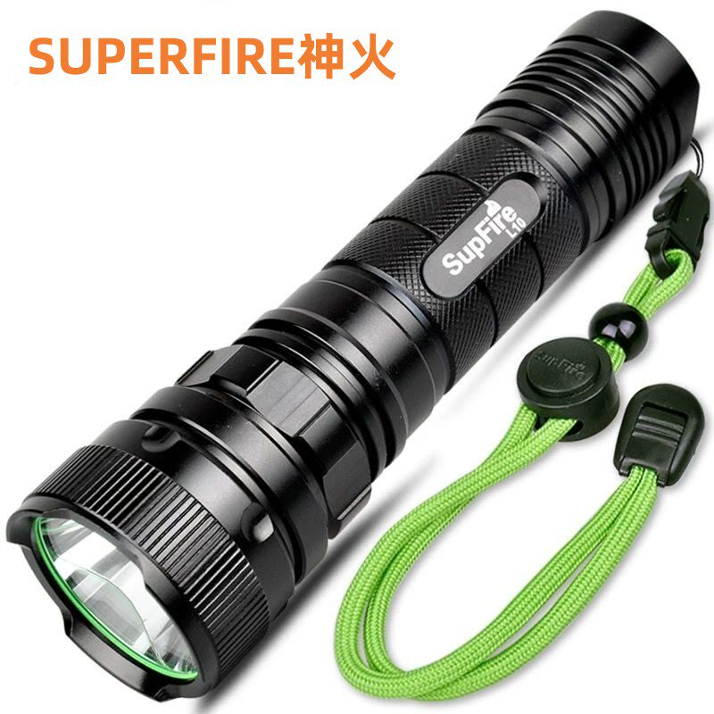 正品supfire神火l10强光手电筒超亮远射led灯t6充电骑行26650电池