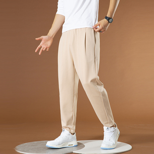 老爹休闲裤 运动九分小脚宽松内抽绳新款 男垂感百搭弹力卫裤 哈伦裤