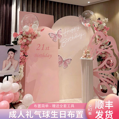 KT板成人礼生日场景布置装饰派对女孩气球道具背景板迎宾牌展板18 - 封面